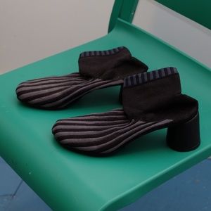 Camper Upright striped sock boot